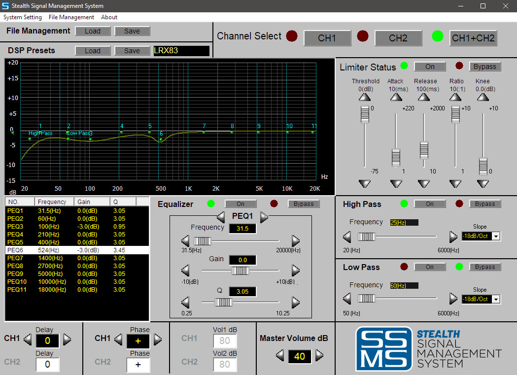 SA2400-MKII Ver 1.1.4 Screenshot | Stealth Acoustics